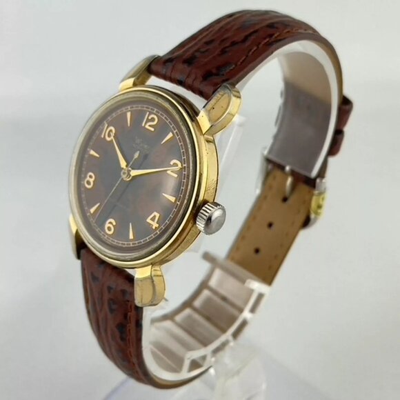 Vintage Wyler 17 Jewel Men's Bumper Automatic Wristwatch w Tropical Dial - Picture 4 of 6